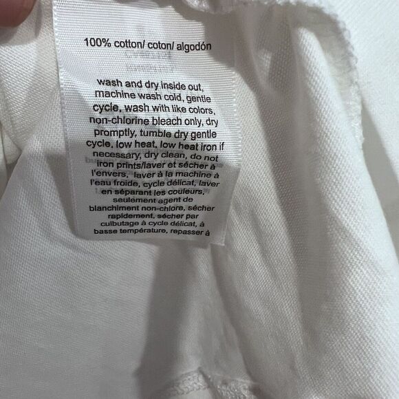 Tommy Hilfiger Size Medium Shirt White Casual Logo Cotton Short Sleeve T-Shirt - Picture 6 of 9